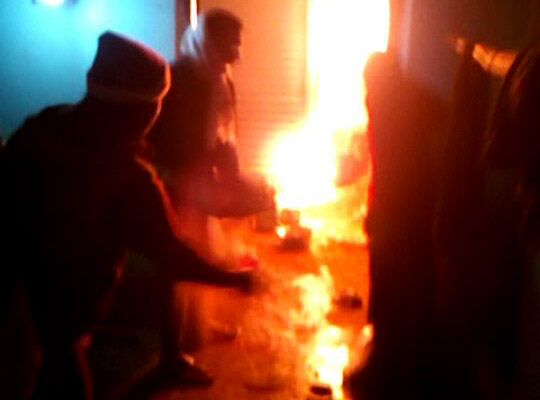 कसेरा टोली में गैस सिलेंडर से लगी आग, कोई जान माल का नुकसान नहीं