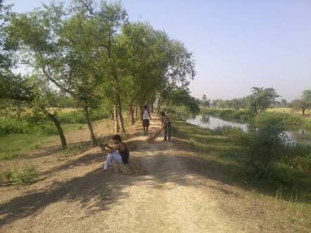 बड़ी नहर पर जेसीबी द्वारा मिट्टी भरावट का कार्य किया गया