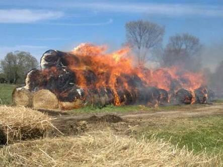 पुआल जलाने की प्राथमीकी दर्ज ।