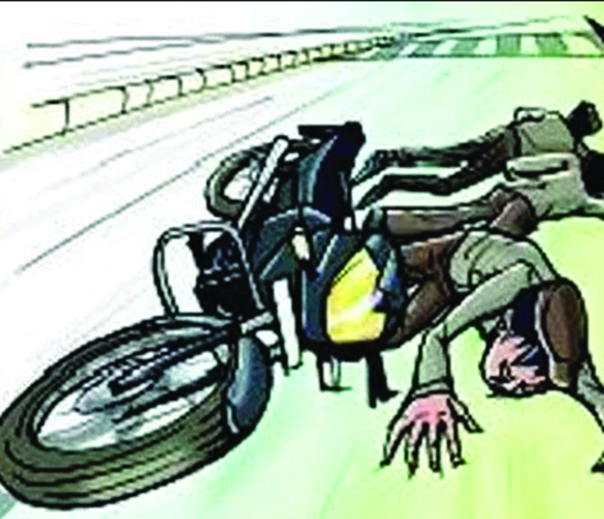 बारात से लौटने के क्रम में बस के धक्के से बाइक सवार दो जख्मी।