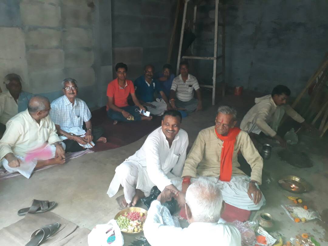मंदिर निर्माण हेतु किया गया भूमि-पूजन