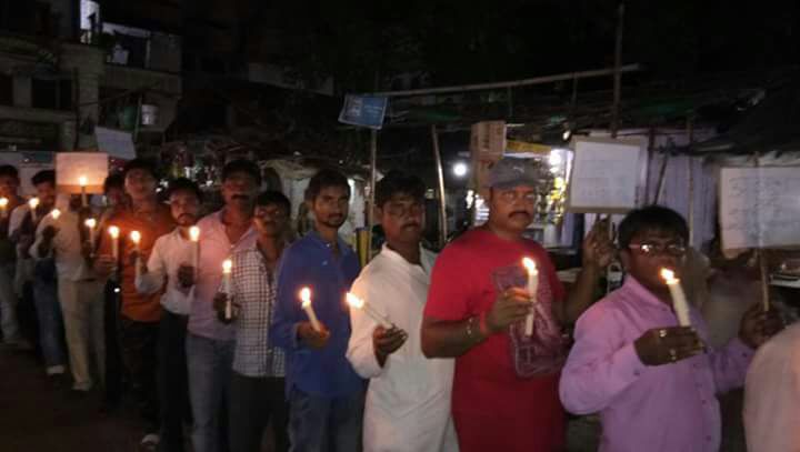 रमता हत्या कांड को लेकर निकाला गया कैंडिल मार्च~