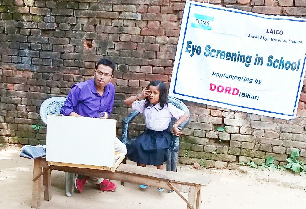 डॉर्ड के द्वारा शिविर लगाकर निःशुल्क जाँच किये गए बच्चों के नेत्र