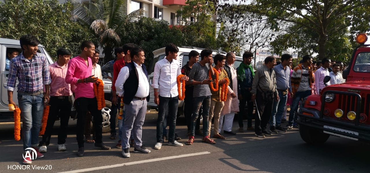 तेज प्रताप यादव का किया गया भव्य स्वागत