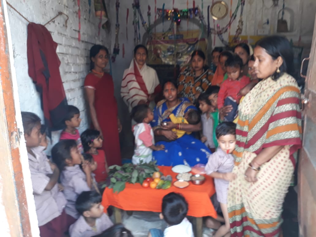 आंगनबाड़ी केंद्रों पर मनाया गया अन्नप्राशन दिवस